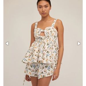 Marissa Webb leighton baby doll floral top xs